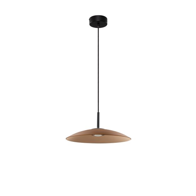 Nova Luce Polifemo - hanglamp - Ø 40 x 140 cm - 12W LED incl. - mocabruin glas en zandzwart