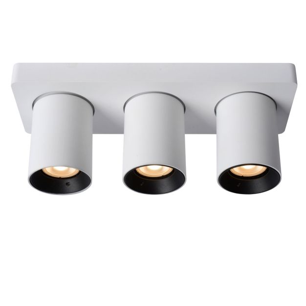 Lucide Nigel - opbouwspot - 30 x 10 x 11,3 cm - 3 x5W dimbaar incl. - dim to warm - wit