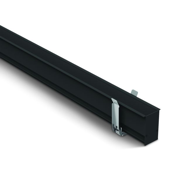 ONE Light magnetisch railsysteem MAXI - inbouwprofiel - 1 meter - 7,5 x 5 cm - zwart