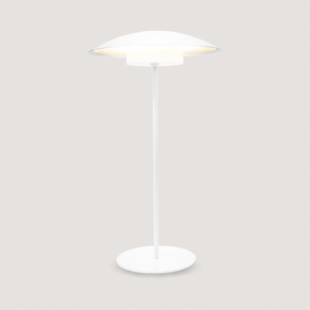 New Garden Sardinia 40 - oplaadbare tafellamp - Ø 22 x 40 cm - 6W dimbare LED incl. - IP44 - wit