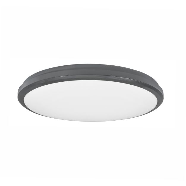Nova Luce Tommy - buiten plafondverlichting - Ø 32 x 6 cm - 30W LED incl. - IP54 - donkergrijs en wit