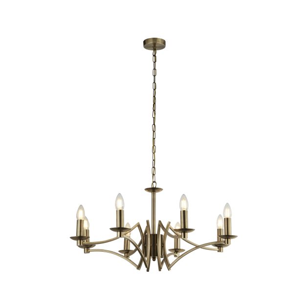 Searchlight Ascot - luster - Ø 72 x 150 cm - antiek messing