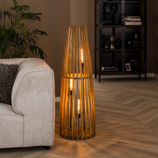 Vico Launch - vloerlamp - Ø 40 x 123 cm - mango hout