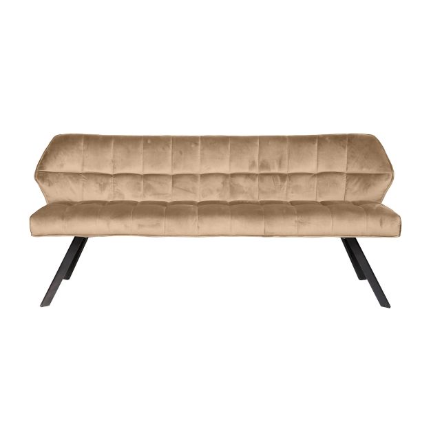 Vico - eetkamerbank - 180 x 59 x 84 cm - champagne velours