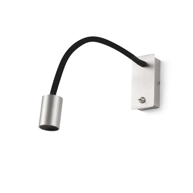 Faro Leser - wandverlichting met schakelaar - 46 x 12 cm - 5W LED incl. - satijn nikkel