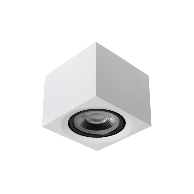 Lucide Fedler - opbouwspot - 12 x 12 x 8,5 cm - 12W dimbare LED incl. - dim to warm - wit