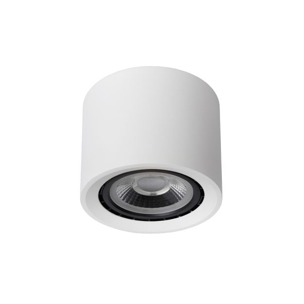 Lucide Fedler - opbouwspot - Ø 12 x 8,5 cm - 12W dimbare LED incl. - dim to warm - wit