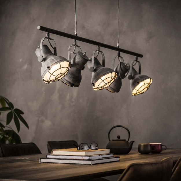 Vico Industrial Concrete - hanglamp - 120 x 16 x 150 cm - grijs