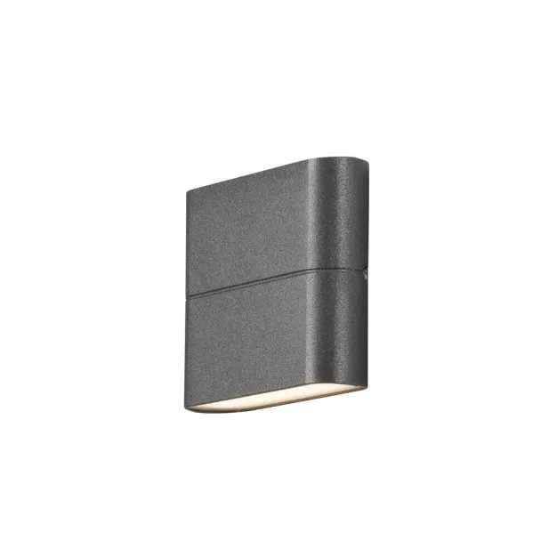 Konstsmide Chieri - buiten wandlamp - 11 x 3 x 9 cm - 6W LED incl. - IP54 - antraciet