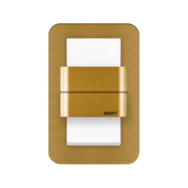 Skoff Duo Salsa - inbouw wandverlichting - 73 x 113 mm - 1,6W LED incl. - 10V - goud - 3000K