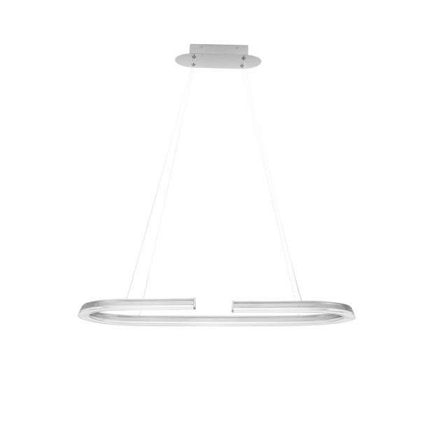 Nova Luce Elmo - hanglamp - Ø 90 x 125 cm - 48W dimbare LED incl. - chroom roestvrij staal