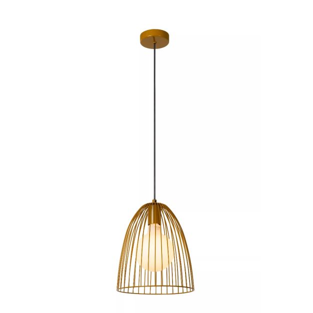 Lucide Macarons - hanglamp - Ø 24,5 x 163 cm - okergeel