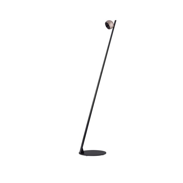 Nova Luce Lusa - vloerlamp - Ø 30 x 146,5 cm - 6W dimbare LED incl. - Moca-koffie en zwart