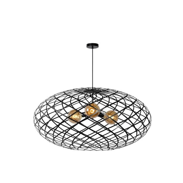 Lucide Wolfram - hanglamp - Ø 100 x 550 cm - zwart
