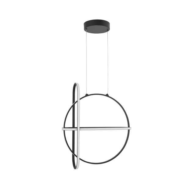 Nova Luce Arte - hanglamp - 52 x 16 x 120 cm - 48,6W dimbare LED incl. - mat zwart
