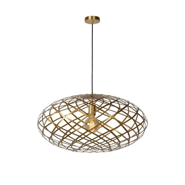 Lucide Wolfram - hanglamp - Ø 65 x 162 cm - mat goud