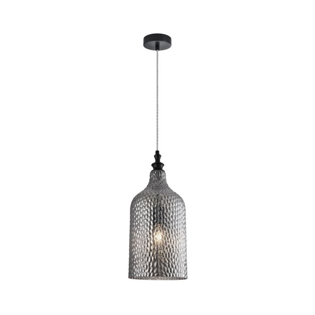 Nova Luce Marou - hanglamp - Ø 19,5 x 120 cm - rokerig grijs en mat zwart
