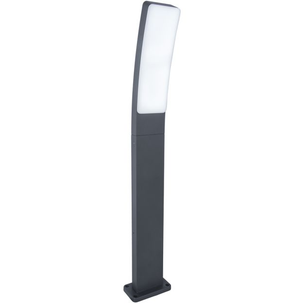 Lutec Kira - tuinpaal - 12 x 11,4 x 74 cm - 17,3W LED incl. - IP54 - donkergrijs - wit