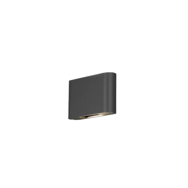 Konstsmide Chieri - buiten wandlamp - 18 x 4,5  x 11,5 cm - 12W LED incl. - IP54 - antraciet