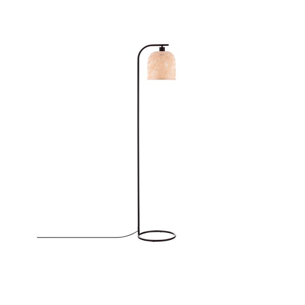 Nova Luce Intra - vloerlamp - Ø 23 x 160 cm - natuurlijk bamboe en zwart