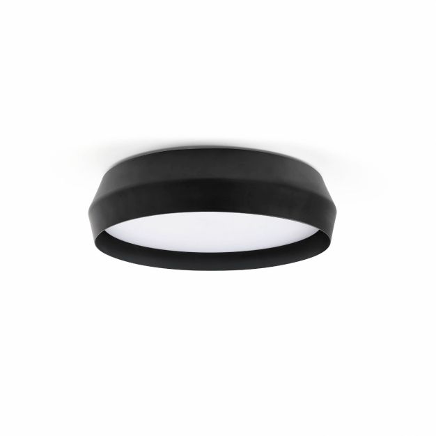 Faro Shoku - plafondlamp - Ø 35 x 9,3 cm - 24W dimbare LED incl. - zwart