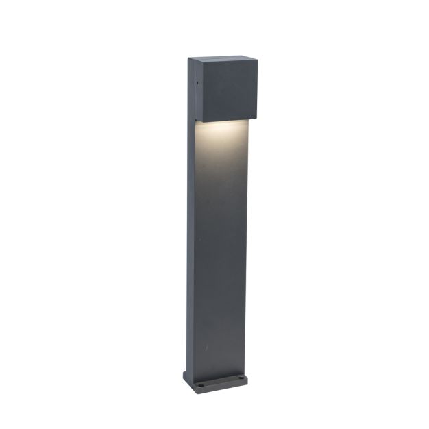 Lutec Gemini XF -  tuinpaal - 9,2 x 11 x 65 cm - 9,5W LED incl. - donkergrijs - wit