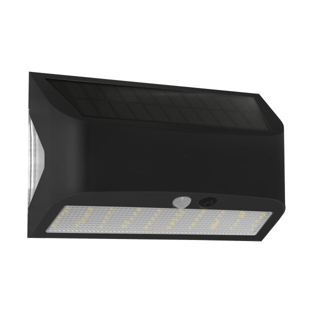 Century Italia Arcadia Max - buiten wandlamp op zonne-energie met sensor - 18 x 6,2 x 11,3 cm - 6W LED incl. - IP65 - zwart