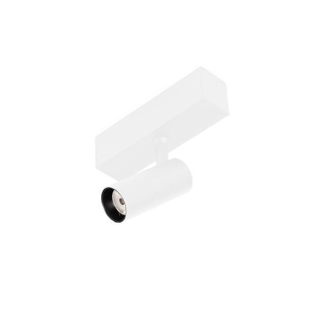 Faro Neso Hole - spot voor magnetische rail - Ø 3,5 x 10 x 16,3 cm - 5W DALI dimbare LED warm wit (2700K) incl. - 20° lichtbundel - wit