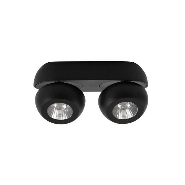 Nova Luce Gon - opbouwspot 2L - 25 x 11 x 9 cm - 2 x 5W LED incl. - zandzwart