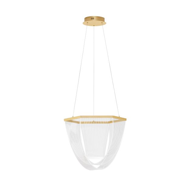 Nova Luce Valentin - hanglamp -  Ø 52 x 120 cm - 35W dimbare LED incl. - messing goud