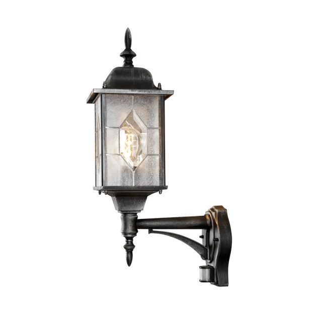 Konstsmide Milano Up - buiten wandlamp met sensor - 16 x 29 x 53 cm - IP43 - zwart