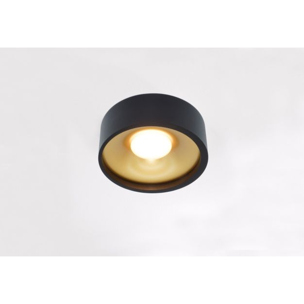 Artdelight Orlando - plafondverlichting - Ø 14 x 5 cm - 10W dimbare LED incl. - zwart en mat goud