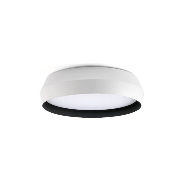 Faro Shoku - plafondlamp - Ø 35 x 9,3 cm - 24W dimbare LED incl. - wit met zwart