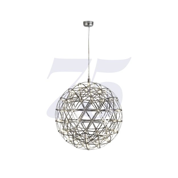 Searchlight Galaxy - hanglamp - Ø 61 x 190 cm - 35W dimbare LED incl. - chroom
