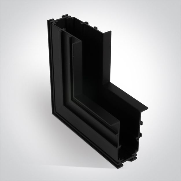 ONE Light magnetisch railsysteem MIDI - vertikaal inbouwhoekprofiel - 11 x 4,4 x 6,8 cm - zwart