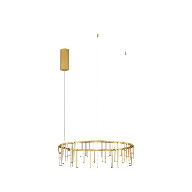 Nova Luce Stellar - hanglamp - Ø 65 x 150 cm - 26W dimbare LED incl. - goud