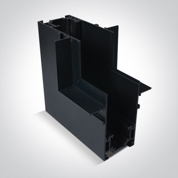 ONE Light magnetisch railsysteem MAXI - vertikaal inbouwhoekprofiel voor 12 mm gipsplaat - 11 x 7,5 x 5 cm - zwart