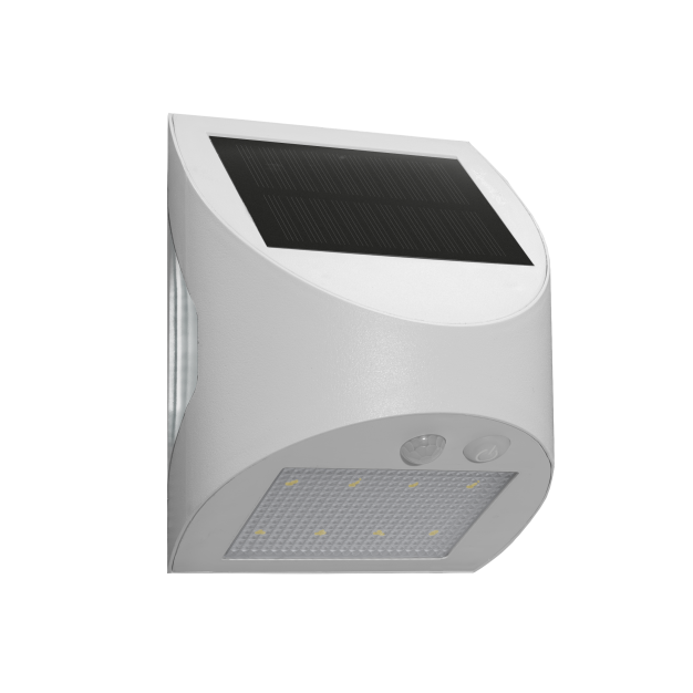 Century Italia Arcadia Max - buiten wandlamp op zonne-energie met sensor - 10,5 x 8 x 13 cm - 3W LED incl. - IP65 - wit