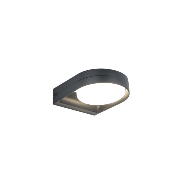 Lutec Fele - buiten wandverlichting - 5 x 16 x 20 cm - 13,5W LED incl. - IP54 - donkergrijs