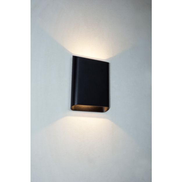 Artdelight Diaz Large - wandverlichting - 4 x 14,5 x 20 cm - 2 x 6W LED incl. - IP65 - zwart