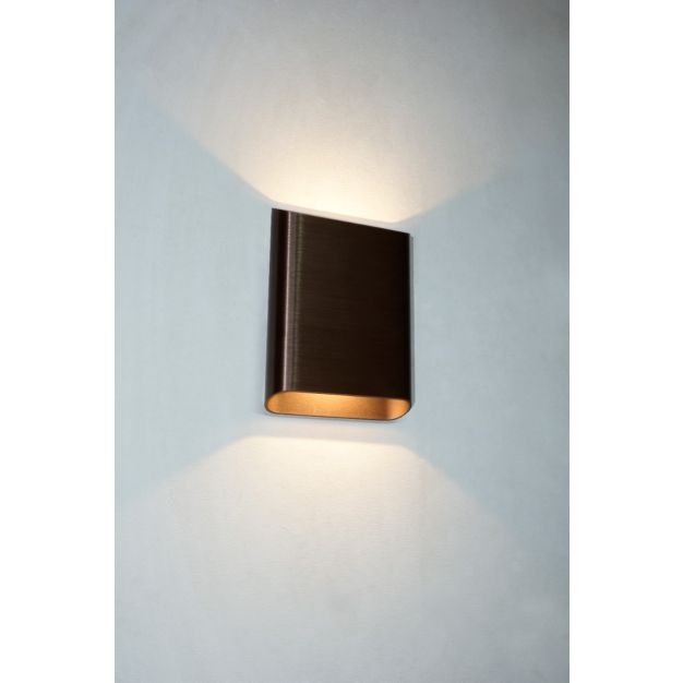 Artdelight Diaz Large - wandverlichting - 4 x 14,5 x 20 cm - 2 x 6W LED incl. - IP65 - geborsteld brons