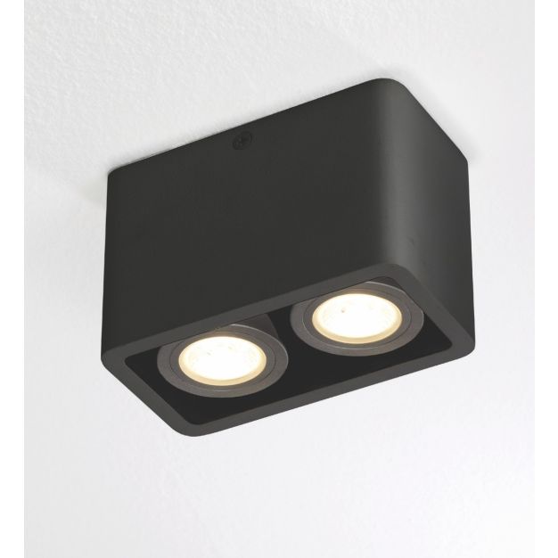 Artdelight Bronx2 - opbouwspot 2L - 13 x 7 x 8,5 cm - zwart