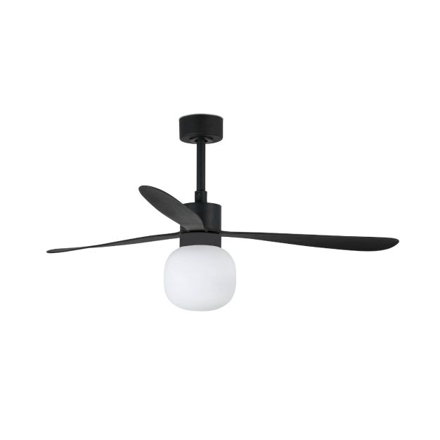 Faro Amelia - plafondventilator - Ø 132 x 47,1 cm - 6 snelheden - 20W dimbare LED incl. - incl. afstandsbediening met timer - zwart
