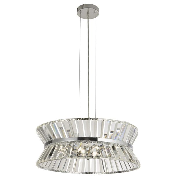 Searchlight Uptown - plafond/hanglamp - Ø 50 x 150 cm - chroom en transparant