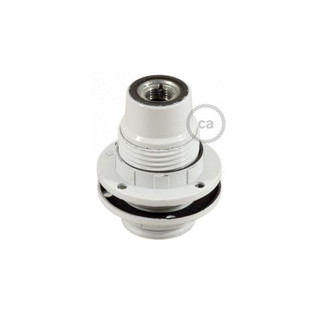Creative Cables - Bakeliet E14 Fitting voor lampenkap met 2 schroefringen - Ø 2,8 x 5,5 cm - wit