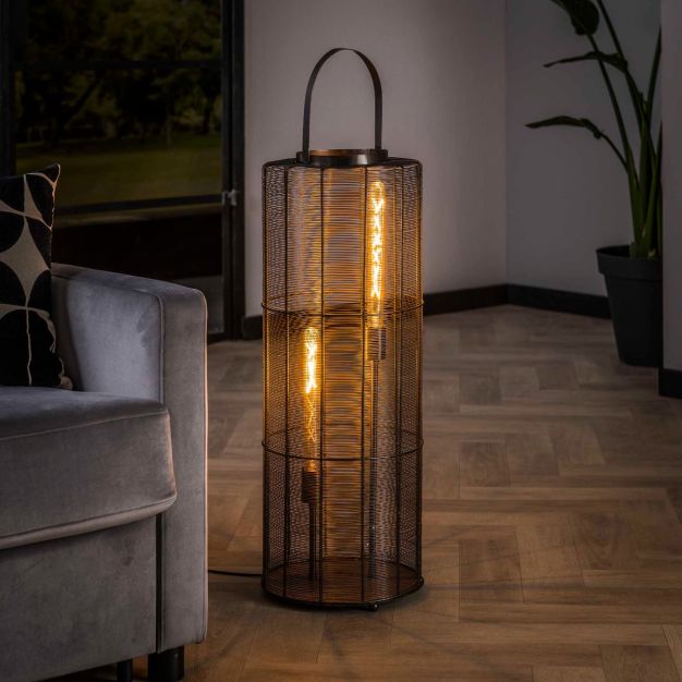 Vico Reach - vloerlamp - Ø 30 x 81 cm - zwart. nikkel