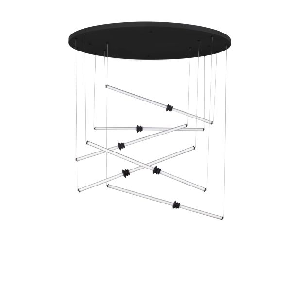 Nova Luce Stalactite - hanglamp - Ø 150 x 250 cm - 79W dimbare LED incl. - zandzwart