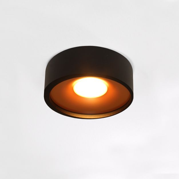 Artdelight Orlando - plafondverlichting - Ø 14 x 5 cm - 10W dimbare LED incl. - zwart en goud
