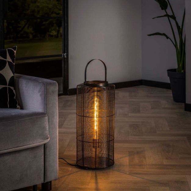 Vico Reach - vloerlamp - Ø 25 x 54 cm - zwart nikkel
