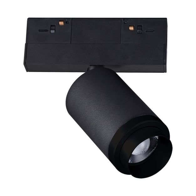 VK Lighting Kona - magnetisch railsysteem - railspot met zoom - 13,9 x 6,1 x 15,3 cm - 10W LED incl. - 1-10V dimbaar - zwart